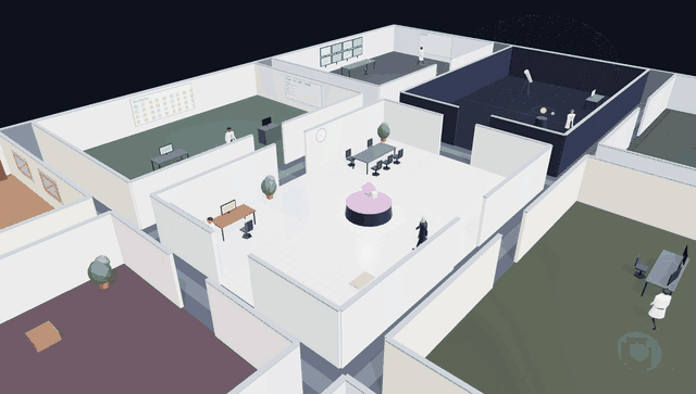 AI agents as scientists walking around a 3D research facility